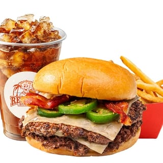 Red Hot Burger W/ Fries & Drink