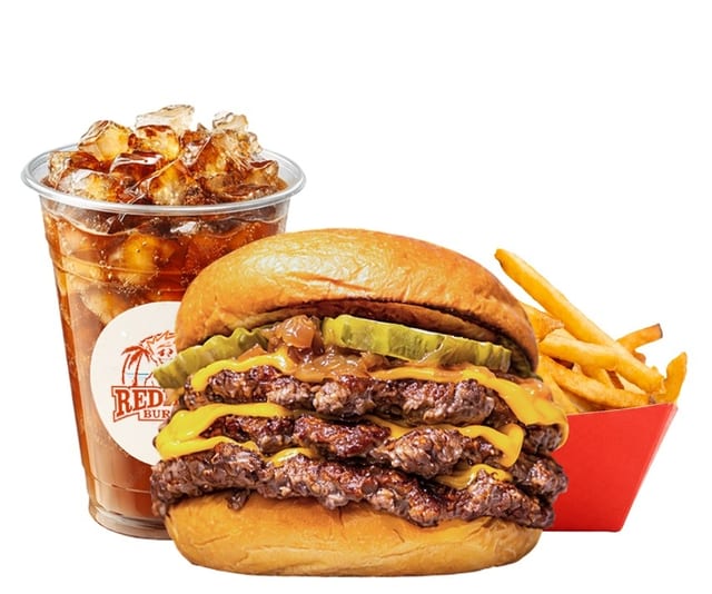 Redhead Burger w/ Fries & Drink.