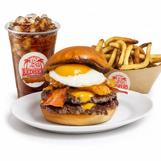 Hangover Burger W/ Fries & Drink