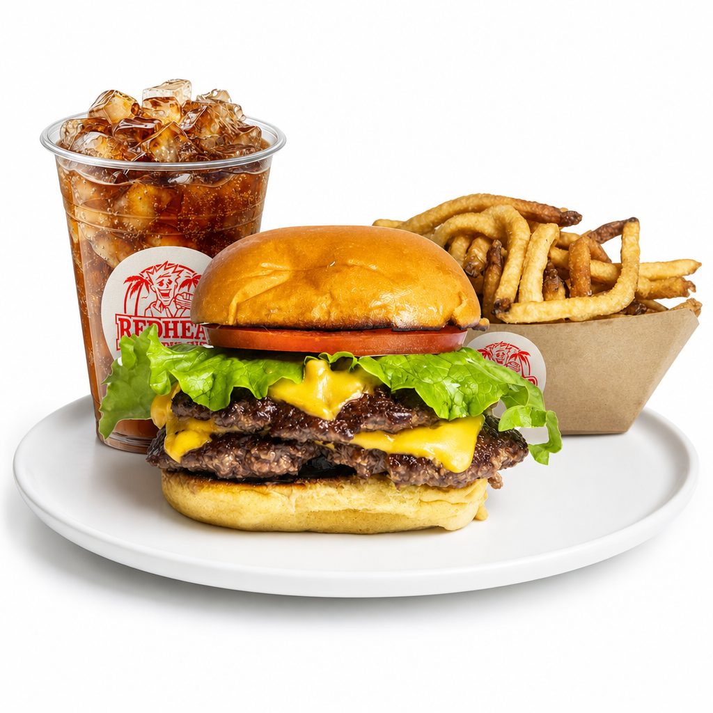 Double Cheeseburger w/ Fries & Drink.