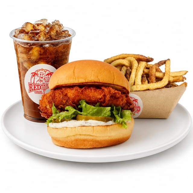 Chicken Sandwich W/ Fries & Drink.