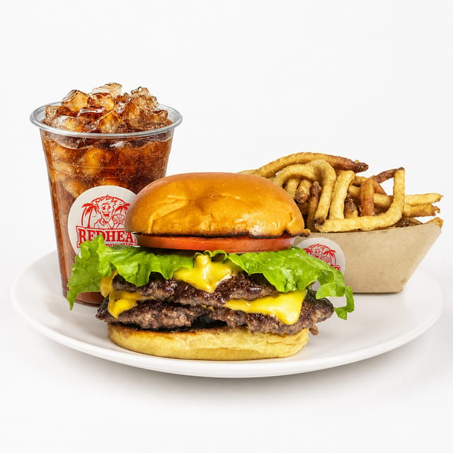 Double Cheeseburger W/ Fries & Drink.