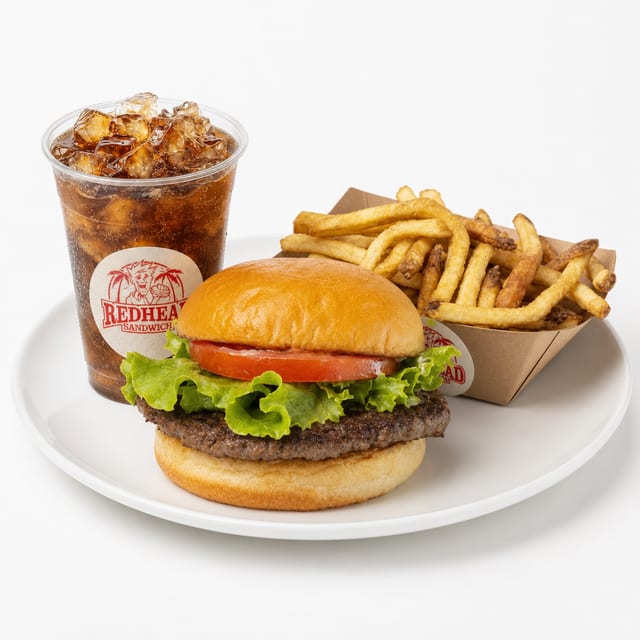 Classic Burger W/ Fries & Drink.